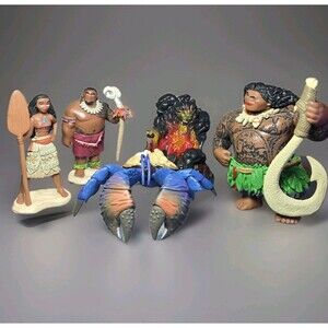 Disney Store Exclusive Moana  Deluxe Figurine 4 Piece Playset